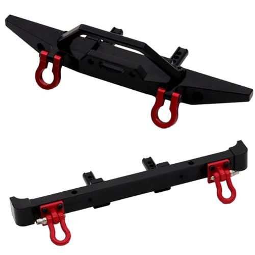 Kompatibel Mit MN Für MN128 Für Wrangler 1/12 RC-Automodellteile, Metall-Upgrade-Zubehör, Vordere Und Hintere Stoßstange RC Stoßstange(Black) von hjuink