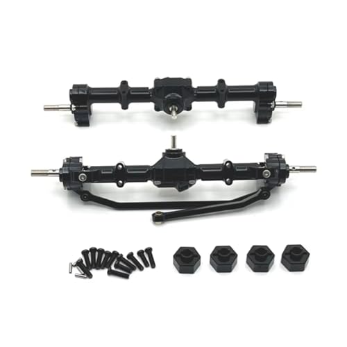 Kompatibel Mit MN Für MN168 1/12 RC-Modellauto-Upgrade-Teile, Zubehör, Metall-Vorder- Und Hintertürbrückenbaugruppe, 12-mm-Anschluss RC Vorder Hinterachse(Black) von hjuink