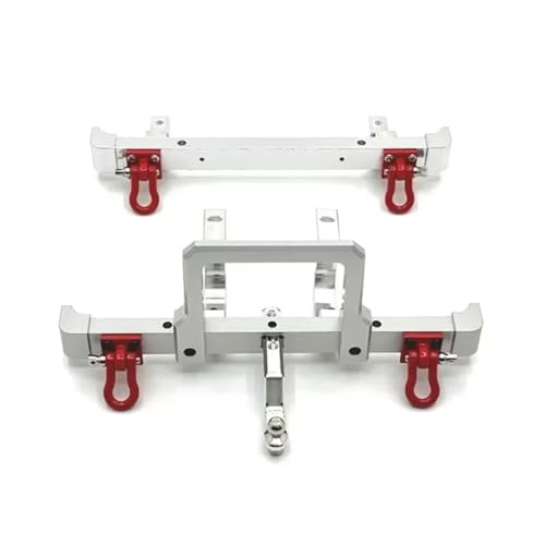 Kompatibel Mit MN Für MN82 LC79 1/12 RC-Auto-Upgrade-Modifikationszubehörteile, Metall-Stoßstangenschutz Vorne Und Hinten RC-Stoßstange(Silver,1set) von hjuink