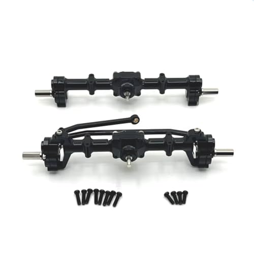 Kompatibel Mit MN Für MN82 LC79 Für MN78 D90 D91 D96 99S 1/12 RC-Modellauto-Upgrades Teile Metall Vorne Hinten Türbrücken RC Vorder Hinterachse(Black) von hjuink