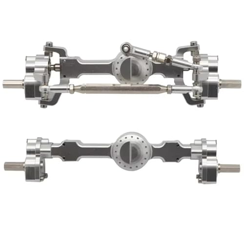 Kompatibel Mit MN Für MN99S Für MN98 D90 D91 D99 D99S MN90 1/12 RC-Autos Upgrades Teile CNC Metall Vorne Hinten Portalachse RC Vorder Hinterachse(Silver) von hjuink