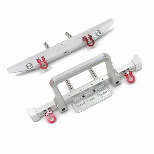 Kompatibel Mit MN MN999 MN222 Für TRX4 Für SCX10 90046 90047 1/10 Fernbedienungsautozubehör Metall-Upgrade Vorne Und Hinten Stoßfänger RC Stoßstange(Silver) von hjuink