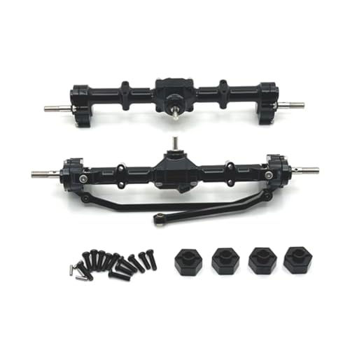 Kompatibel Mit MN168 1/12 RC-Auto-Upgrade-Teile, Modifikationszubehör, Metall-Portalachse Vorne Hinten, 12-mm-Rad-Sechskantanschluss RC Vorder Hinterachse(Black) von hjuink