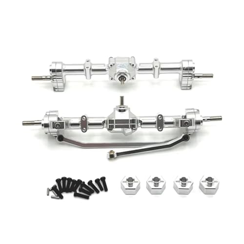 Kompatibel Mit MN168 1/12 RC-Auto-Upgrade-Teile, Modifikationszubehör, Metall-Portalachse Vorne Hinten, 12-mm-Rad-Sechskantanschluss RC Vorder Hinterachse(Silver) von hjuink