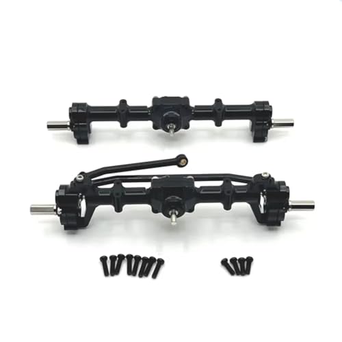 Kompatibel Mit MN78 Für MN82 Für MN99S Für MN98 1/12 RC-Auto-Upgrade-Teile Änderung Ersatzmetall Vorne Hinten Portalachse RC Vorder Hinterachse(Black) von hjuink