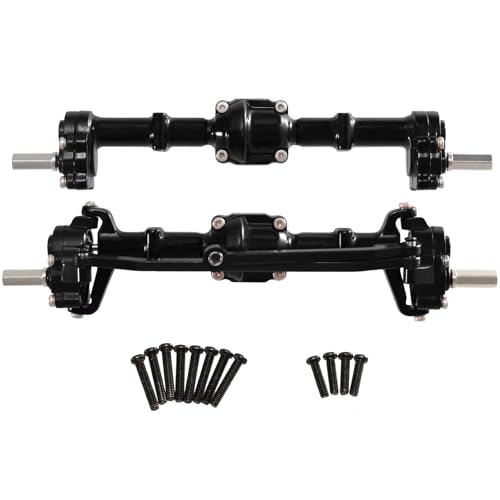 Kompatibel Mit MN82 LC79 Für MN78 98 99SV2 Für MN 1/12 Fernbedienung Modellauto-Upgrade-Teile Zubehör Metall Vorne Hinten Türbrücken RC Vorder Hinterachse(Black) von hjuink