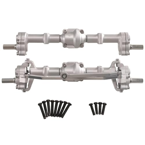 Kompatibel Mit MN82 LC79 Für MN78 98 99SV2 Für MN 1/12 Fernbedienung Modellauto-Upgrade-Teile Zubehör Metall Vorne Hinten Türbrücken RC Vorder Hinterachse(Silver) von hjuink