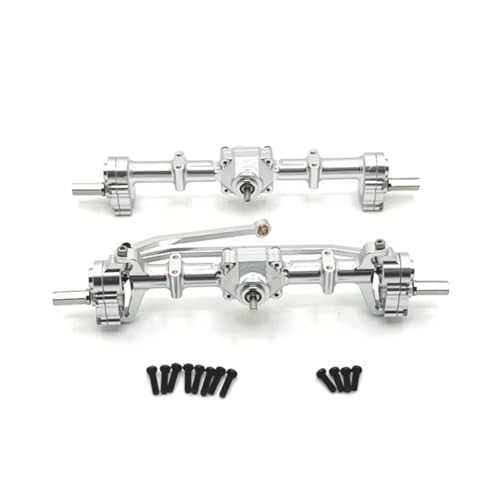 Kompatibel Mit MN82 LC79 Für MN78 D90 D91 D96 99 1/12 RC-Auto-Upgrade-Teile, Modifikation, Ersatzmetall, Vorne Und Hinten, Portalachse RC Vorder Hinterachse(Silver) von hjuink