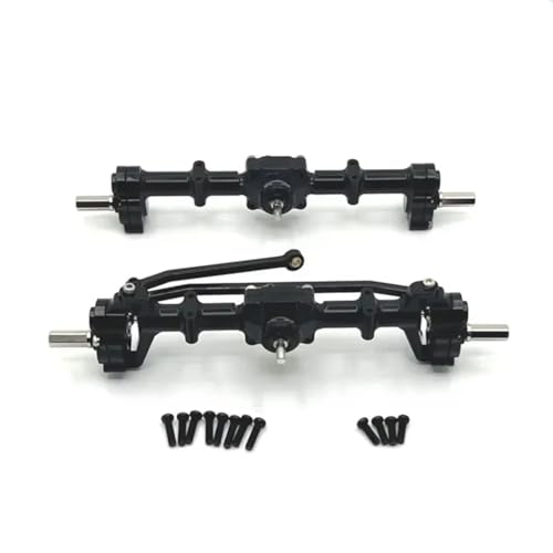 Kompatibel Mit MN82 LC79 Für MN78 D90 D91 D96 99S 1/12 RC-Auto-Upgrade-Teile, Modifikation, Ersatzmetall, Vorne Und Hinten, Portalachse RC Vorder Hinterachse(Black) von hjuink