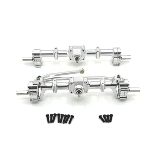 Kompatibel Mit MN82 LC79 Für MN78 D90 D91 D96 99S 1/12 RC-Auto-Upgrade-Teile, Modifikation, Ersatzmetall, Vorne Und Hinten, Portalachse RC Vorder Hinterachse(Silver) von hjuink
