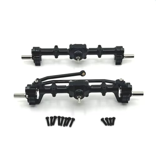 Kompatibel Mit MN82 LC79 Für MN78 D90 D91 D96 99S 1/12 RC-Autos, Upgrades, Teile, Zubehör, Metalle, Vorne Und Hinten, Portalachse RC Vorder Hinterachse(Black) von hjuink