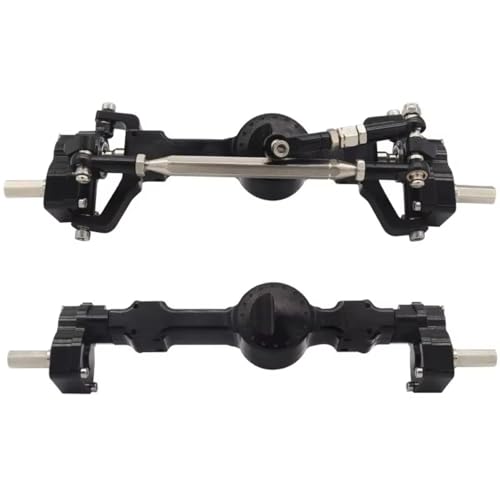 Kompatibel Mit MN99S Für MN D90 D91 D96 Für MN98 MN45 1/12 RC-Autos, Upgrade-Teile, CNC-Metalle, Vorne Und Hinten, Portalachsen-Set RC Vorder Hinterachse(Black,1set) von hjuink