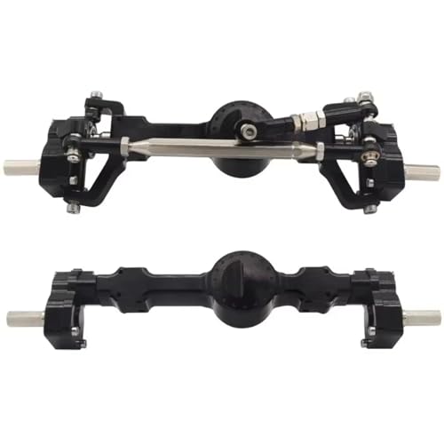 Kompatibel Mit MN99S Für MN D90 D91 D96 Für MN98 MN45 1/12 RC-Autos, Upgrade-Teile, CNC-Metalle, Vorne Und Hinten, Portalachsen-Set RC Vorder Hinterachse(Black,1set) von hjuink