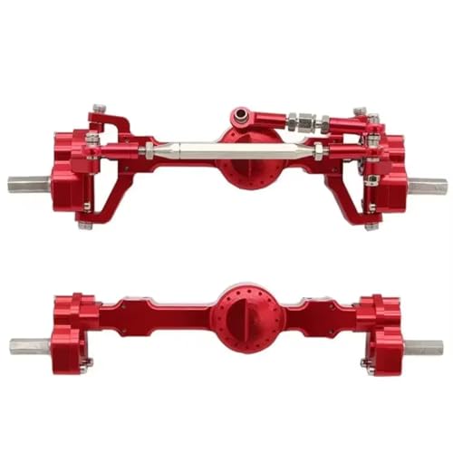 Kompatibel Mit MN99S Für MN D90 D91 D96 Für MN98 MN45 1/12 RC-Autos, Upgrade-Teile, CNC-Metalle, Vorne Und Hinten, Portalachsen-Set RC Vorder Hinterachse(Red,1set) von hjuink