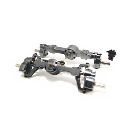 Kompatibel Mit MN99S MN99 Für MN D90 Für MN98 RC-Auto-Upgrade-Teile Ersatzzubehör Metall Vorne Hinten Portalachse RC Vorder Hinterachse(Gray) von hjuink