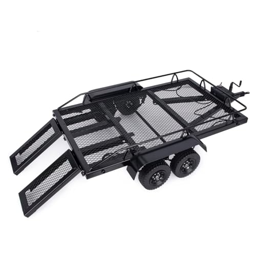 Kompatibel Mit SCX10 90046 D90 CC01 Für TRX4 TF2 Für Capra Für Redcat 1/10 RC Crawler Car Upgrade-Teile Metall-Doppelachsanhänger-Kit RC-Zubehör von hjuink