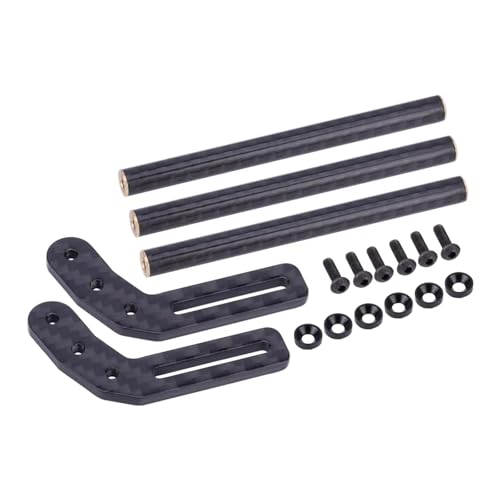 Kompatibel Mit SCX10 Für TRX4 Für LCG 1/10 RC Crawler Car Upgrade-Teile Zubehör Für Chassis Carbon Fiber Pattern Frontstoßstange RC-Zubehör(Black) von hjuink