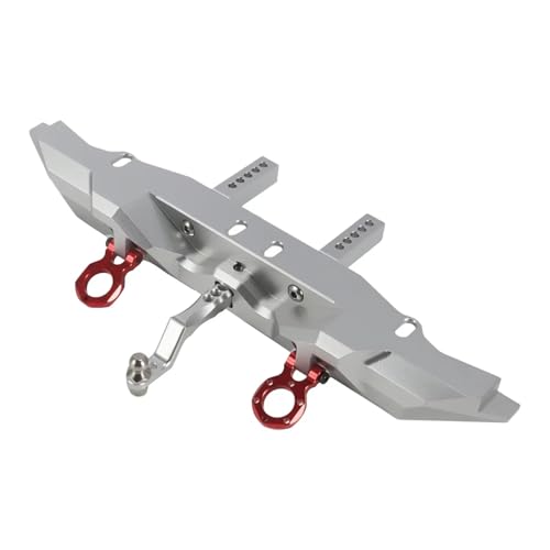 Kompatibel Mit TRX-4 Für Defender 1/10 RC Crawler Car Upgrade-Teile CNC-Aluminium-Heckstoßstange Mit Abschlepphaken-Anhängerkupplung RC Stoßstange(Silver) von hjuink