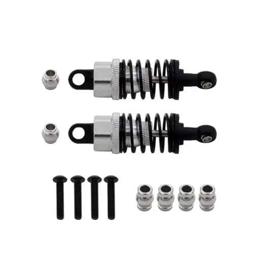 Kompatibel Mit Tamiya Für TT01 Für TT02 1/10 RC-Auto-Upgrade-Teile, 2-teiliger Stoßdämpfer-Dämpfersatz Aus Aluminiumlegierung RC Stoßdämpfer(Silver) von hjuink