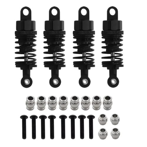 Kompatibel Mit Tamiya Für TT01 Für TT02 1/10 RC-Auto-Upgrade-Teile Zubehör Metall-Stoßdämpfer Öldämpfer-Set RC Stoßdämpfer(Black) von hjuink