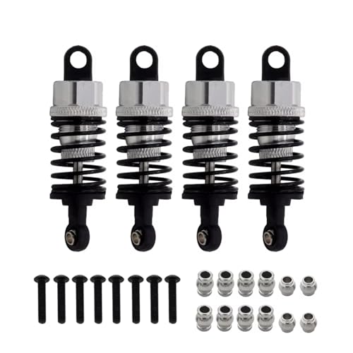 Kompatibel Mit Tamiya Für TT02 Für TT01 M05 Für HPI Für HSP Für Kyosho 1/10 RC-Autoteilezubehör Aluminiumlegierung Ölstoßdämpfer RC Stoßdämpfer(Silver) von hjuink