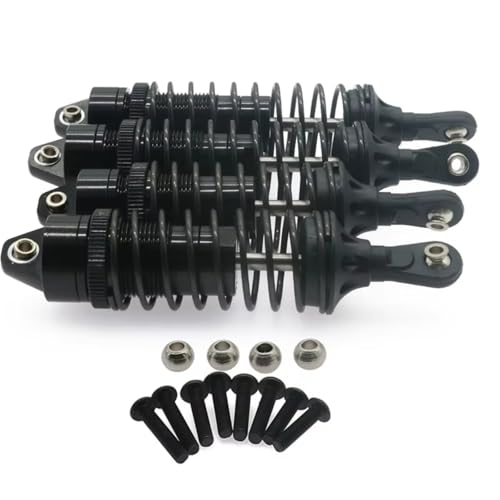 Kompatibel Mit Traxxas Für Slash Für Stampede 1/10 RC-Auto-Upgrade-Teil 4 Stück Aluminium-Stoßdämpfer Vorne Und Hinten RC Stoßdämpfer(Black) von hjuink
