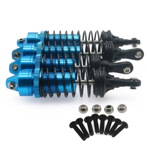 Kompatibel Mit Traxxas Für Slash Für Stampede 1/10 RC-Auto-Upgrade-Teil 4 Stück Aluminium-Stoßdämpfer Vorne Und Hinten RC Stoßdämpfer(Blue) von hjuink