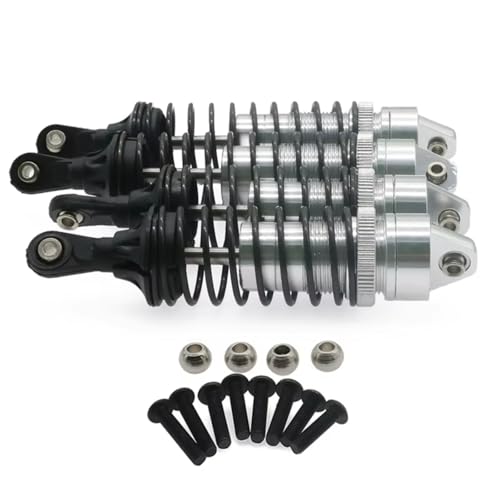 Kompatibel Mit Traxxas Für Slash Für Stampede 1/10 RC-Auto-Upgrade-Teil 4 Stück Aluminium-Stoßdämpfer Vorne Und Hinten RC Stoßdämpfer(Silver) von hjuink