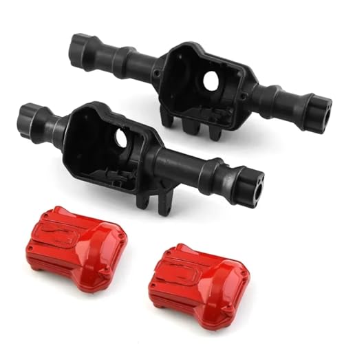 Kompatibel Mit Traxxas Für TRX4 1/10 RC Crawler Car Upgrade-Teile, 2 Stück Metall-Vorder- Und Hinterachsgehäuse Mit Differentialabdeckung Zubehör Teile RC Autos(Black) von hjuink