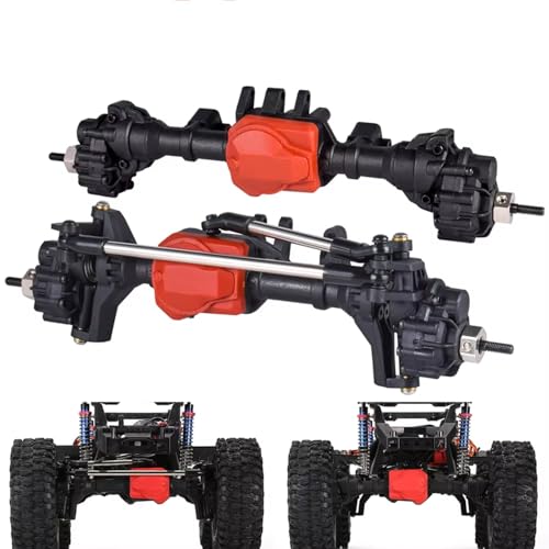 Kompatibel Mit Traxxas Für TRX4 1/10 RC Für Rock Crawler Auto-Upgrades Teileänderung Ersatzmetall-Vorder-Hinterportalachsen RC Vorder Hinterachse(1set) von hjuink