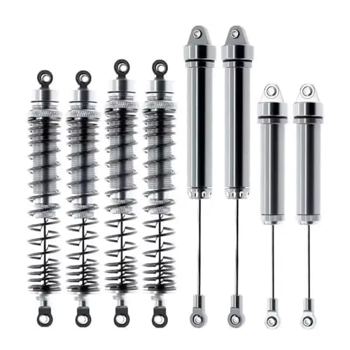 Kompatibel Mit Traxxas Für Trxs Für Unlimited 1/7 RC-Autozubehörteile, 8 Stück Metall-Stoßdämpfer Vorne Und Hinten, 8460 8450 RC Stoßdämpfer(Silver) von hjuink