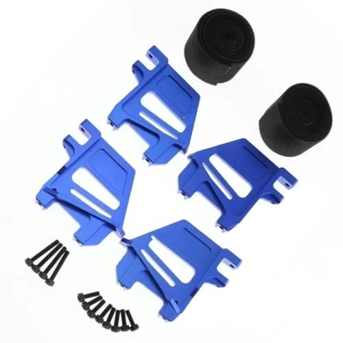 Kompatibel Mit Trxs Für X-Maxx 6S 8S 1/5 RC-Auto-Upgrades Teile, Batteriehalter Aus Aluminiumlegierung, Basishalterung, Tablett Mit Gurt Zubehör Teile RC Autos(Blue) von hjuink