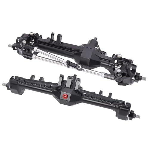 Kompatibel Mit Vanquish VS4-10 Für Phoenix F10 Für LCG 1/10 RC Für Chassis Crawler Autoteile Vorne Hinten Portalachse Komplettset DIY RC Vorder Hinterachse(Black,1set) von hjuink