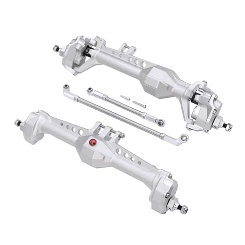 Kompatibel Mit Vanquish VS4-10 Für Phoenix F10 Für LCG 1/10 RC Für Chassis Crawler Autoteile Vorne Hinten Portalachse Komplettset DIY RC Vorder Hinterachse(Silver,1set) von hjuink