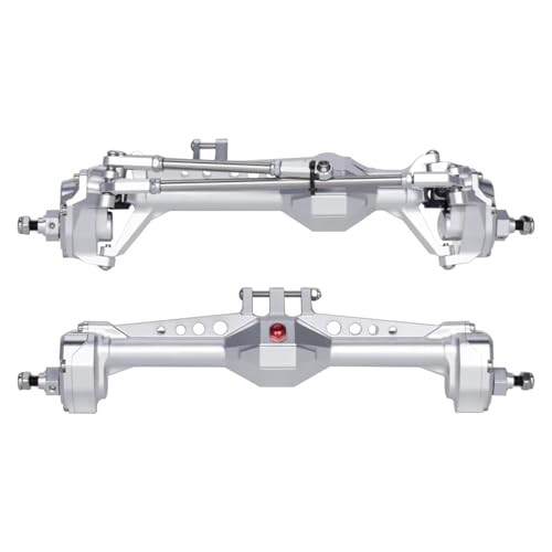 Kompatibel Mit Vanquish VS4-10 Für Phoenix F10 Für LCG 1/10 RC Für Chassis Crawler Cars Teile Aluminiumlegierung Vorne Hinten Portalachse RC Vorder Hinterachse(Silver,1set) von hjuink