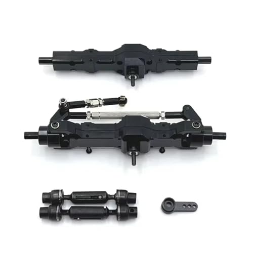 Kompatibel Mit WPL 1/10 C74 C14 C24 C34 C54 B14 B24 1/16 RC-Auto-Upgrade-Teile, Metall-Vorder- Und Hinterachse, Antriebswelle, Servoarm-Set RC Vorder Hinterachse(Black) von hjuink