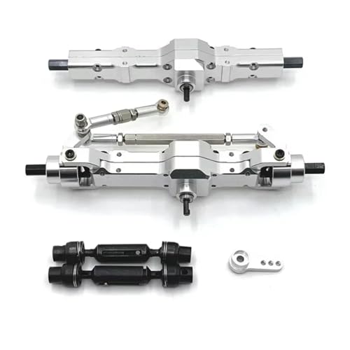 Kompatibel Mit WPL 1/10 C74 C14 C24 C34 C54 B14 B24 1/16 RC-Auto-Upgrade-Teile, Metall-Vorder- Und Hinterachse, Antriebswelle, Servoarm-Set RC Vorder Hinterachse(Silver) von hjuink