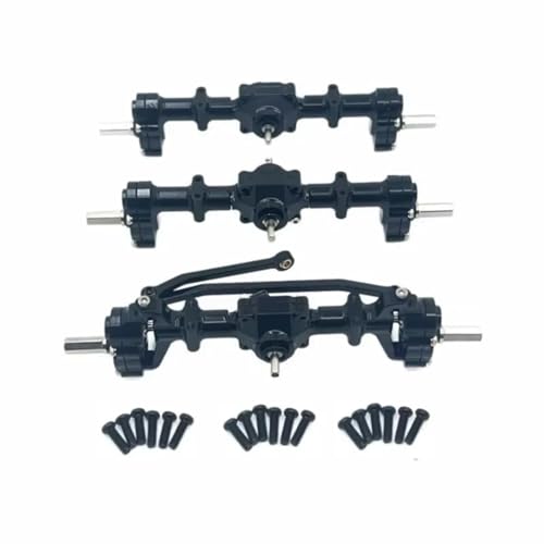 Kompatibel Mit WPL B16 B36 1/16 RC-Auto-Upgrade-Teile, Modifikation, Ersatzmetall, Vorder-, Mittel- Und Hintertürachsen, Sechsradantrieb RC Vorder Hinterachse(Black) von hjuink