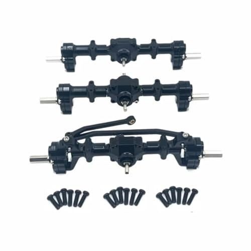 Kompatibel Mit WPL B16 B36 1/16 RC-Auto-Upgrades, Teile, Modifikationszubehör, Metalle, Vorder-, Mittel- Und Hintertürachsen, Sechsradantrieb RC Vorder Hinterachse(Black) von hjuink