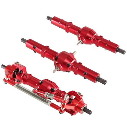 Kompatibel Mit WPL B16 B36 Für FAYEE Für JJRC 1/16 RC-Auto-Upgrade-Teile Zubehör Metall Vorne Mitte Hinten Achse Sechs Radbaugruppen RC Vorder Hinterachse(Red) von hjuink