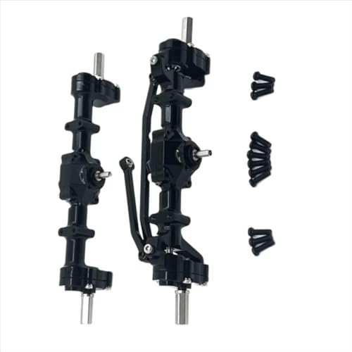 Kompatibel Mit WPL C14 C24 C34 B14 B24 RC-Auto-Upgrade-Teile Metall-Vorder-Hinter-Portalbrücken-Achsdifferential-Montagesatz RC Vorder Hinterachse(Black) von hjuink