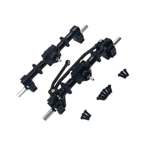 Kompatibel Mit WPL C14 C24 C34 B14 B24 RC-Auto-Upgrade-Teile Metall-Vorder-Hinter-Portalbrücken-Achsdifferential-Montagesatz RC Vorder Hinterachse(Black) von hjuink