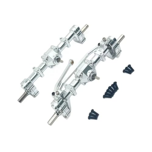 Kompatibel Mit WPL C14 C24 C34 B14 B24 RC-Auto-Upgrade-Teile Metall-Vorder-Hinter-Portalbrücken-Achsdifferential-Montagesatz RC Vorder Hinterachse(Silver) von hjuink