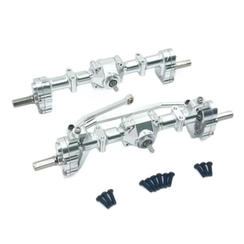 Kompatibel Mit WPL C14 C24 C34 C44 C54 C64 C74 B14 B24 1/16 RC-Auto-Upgrade-Teile Zubehör Metall Vorne Hinten Portalachse RC Vorder Hinterachse(Silver) von hjuink