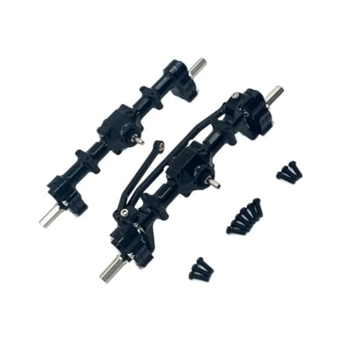 Kompatibel Mit WPL C54 C54-1 C64-1 C74 C74-1 1/16 RC-Autos, Upgrade-Teile, Ersatzzubehör, Metall-Vorder- Und Hintertürachsenbaugruppe RC Vorder Hinterachse(Black) von hjuink