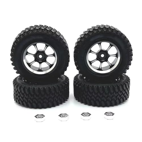 RC Teile Kompatibel Mit MN Für MN128 MN86 MN86S G500 1/12 RC-Auto-Upgrade-Teile, Ersatz-Metall-Radnabenreifen Mit Anschlüssen(Black) von hjuink