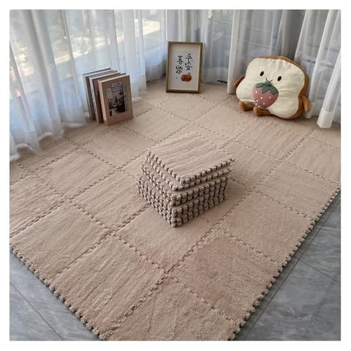 hnkhpkl Ineinandergreifende Matten aus weichem Plüsch, 10 Teile: flauschige Teppiche, 30 x 30 cm, vielseitig einsetzbar, für ein gemütliches Zuhause und Spielzimmer für Kinder (#9) von hnkhpkl