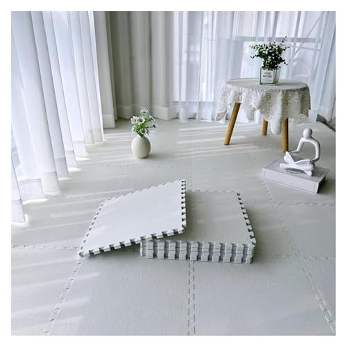 hnkhpkl Packung mit 10 quadratischen Teppichfliesen – Puzzle-Schaumstofffliesen 12 x 12 Zoll mit Leinenstoff – elegante und bequeme Matten (#33) von hnkhpkl
