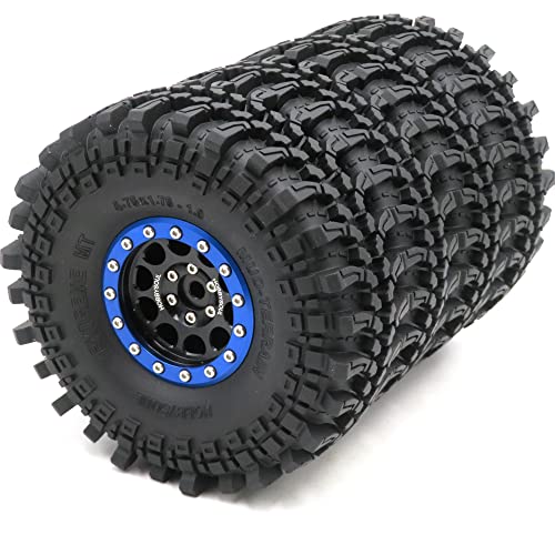 HOBBYSOUL 1,9 Mud Crawler Reifen, 1,9 XL-Reifen, 121 mm, montiert auf Aluminium, 1,9 Beadlock-Räder, schwarz, blau, 12 mm Sechskantfelgen HOBBYSOUL 1,9 Mud Crawler Reifen, 1,9 XL-Reifen, 121 mm, montiert auf Aluminium, 1,9 Beadlock-Räder, schwarz, blau, 12 mm Sechskantfelgen von hobbysoul