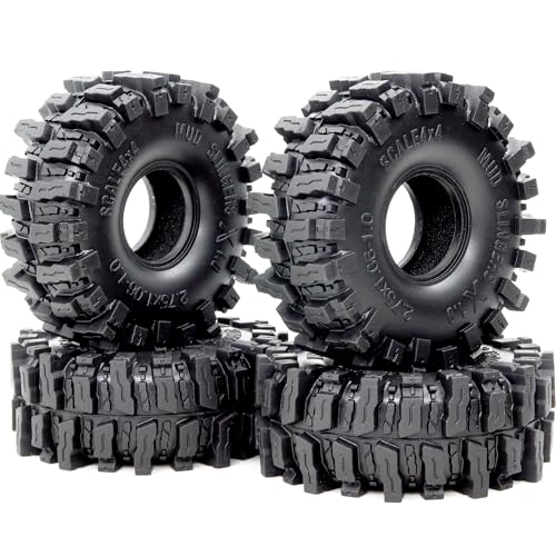 HOBBYSOUL 1.0 Crawler Tires 70 mm x 27 mm hohe Schlammschleuder, superweicher klebriger Reifen für RC 1/24 SCX24 1/18 TRX4M Upgrades von hobbysoul